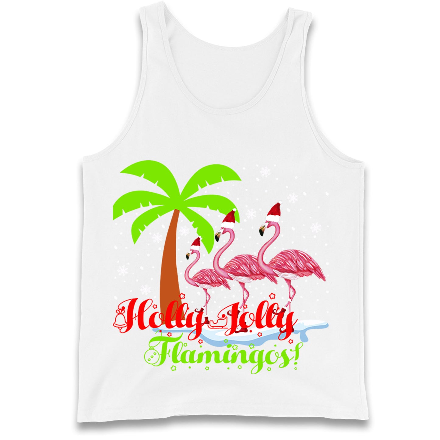 Holly Jolly Flamingos Christmas Tank Top