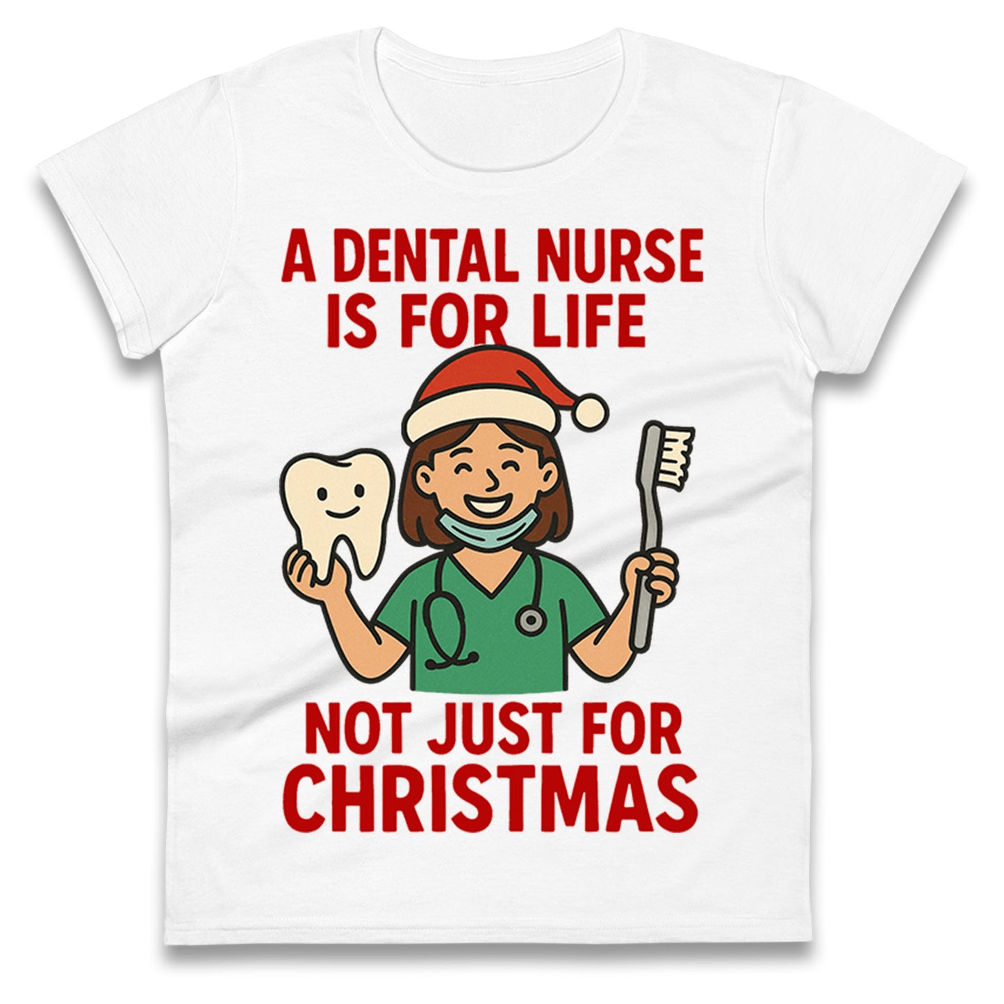 Dental Nurse Christmas Ladies T Shirt