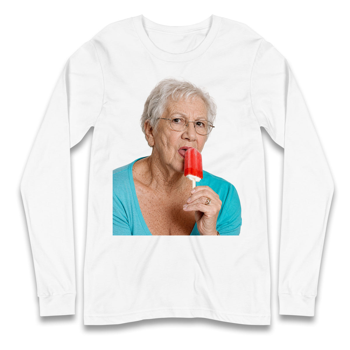 Grandma Licking Lollipop Seductively Longsleeve T Shirt