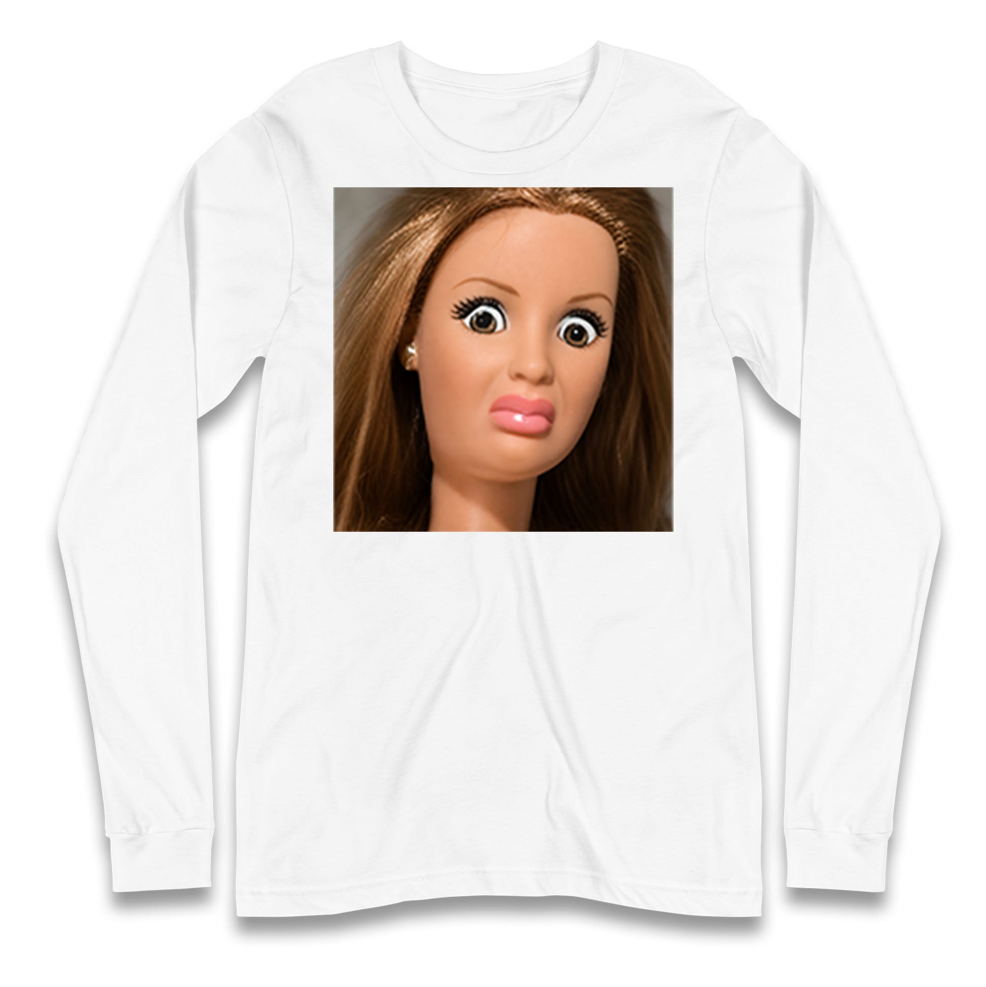 Funny Distressed Doll Face Meme Longsleeve T Shirt