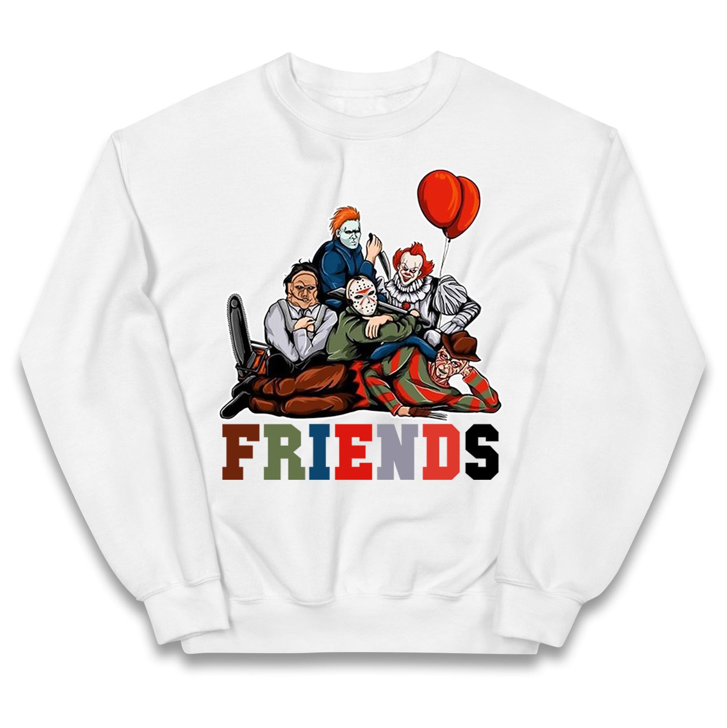 Horror Vintage Characters Friends Halloween Jumper
