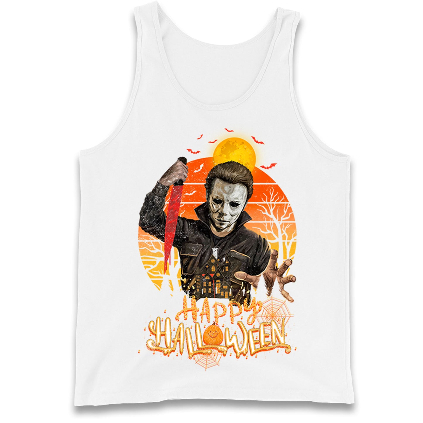 Michael Myers Happy Halloween Tank Top