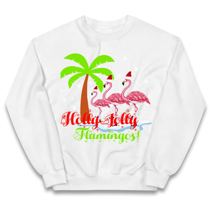 Holly Jolly Flamingos Christmas Kids Jumper