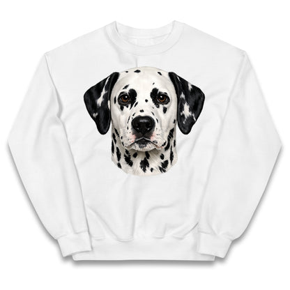 Dalmatian Dog Face Kids Jumper
