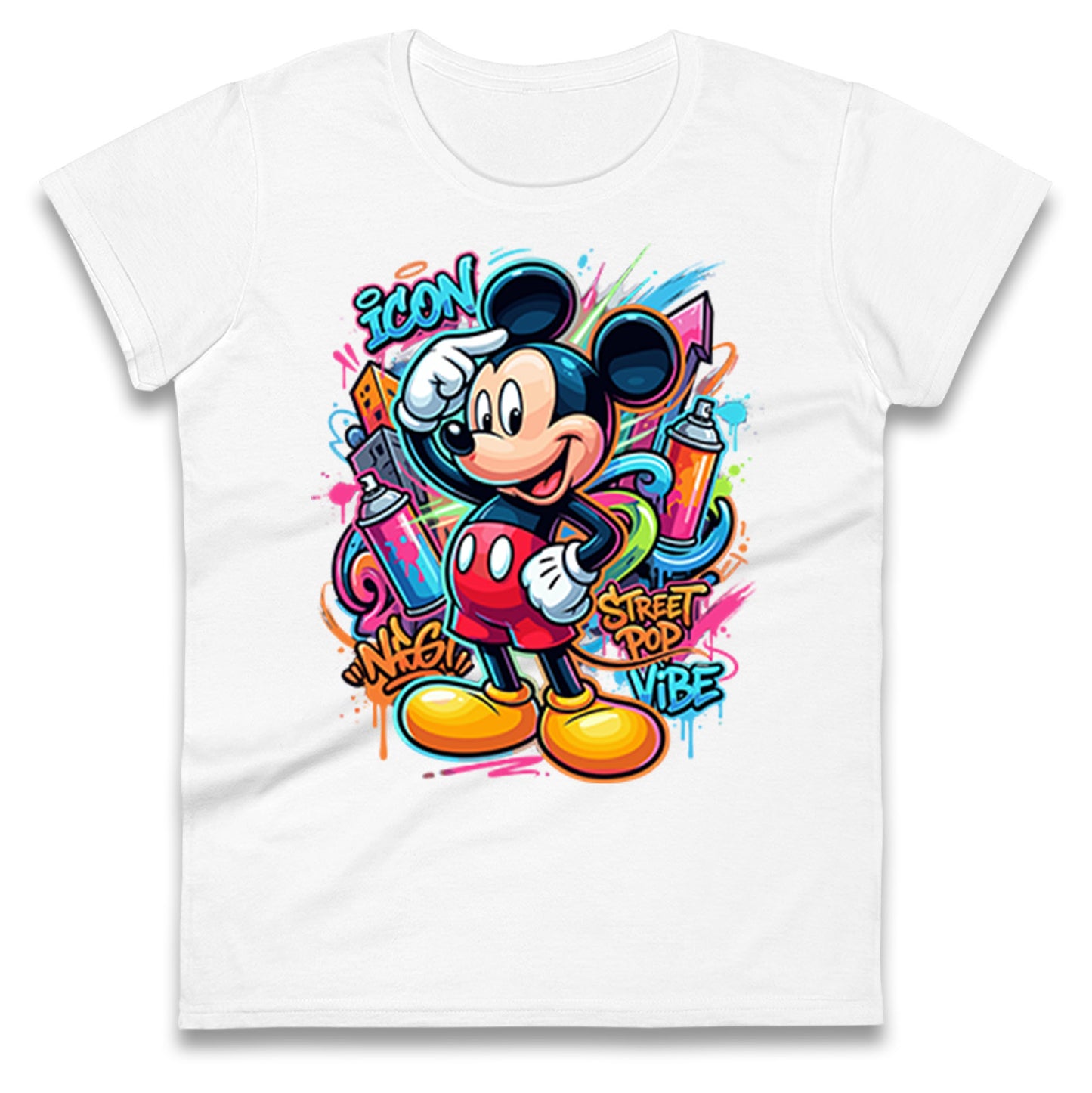 Graffiti Mickey Ladies T Shirt