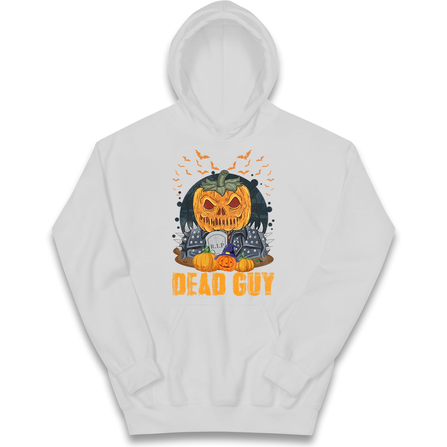 Scary Pumpkin Dead Guy Halloween Hoodie
