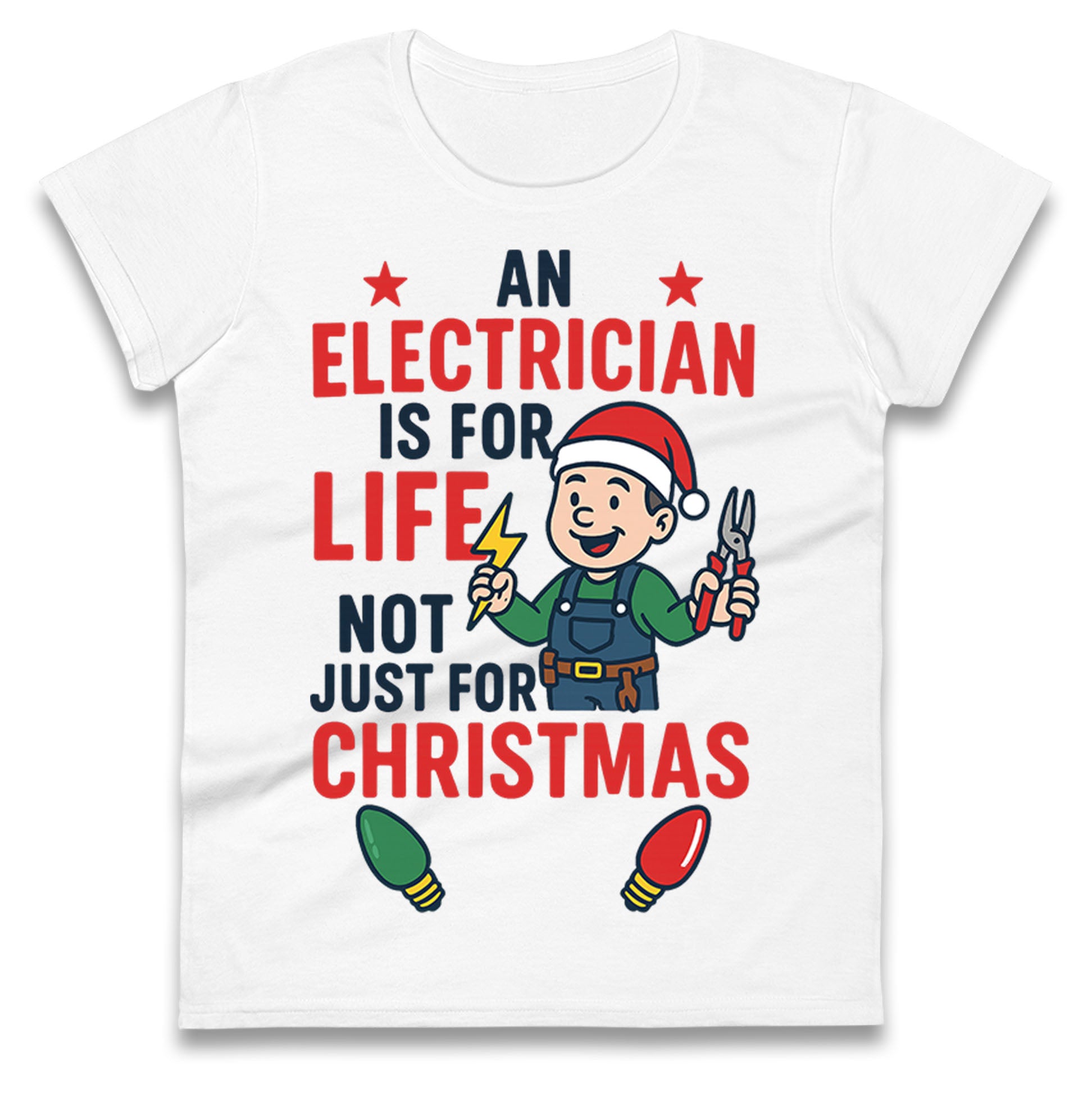 Electrician Christmas Ladies T Shirt