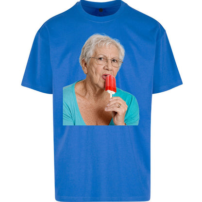 Grandma Licking Lollipop Seductively Oversized T Shirt