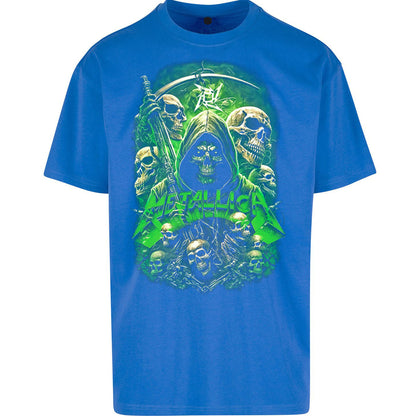 Metallica Green Skulls Oversized T Shirt