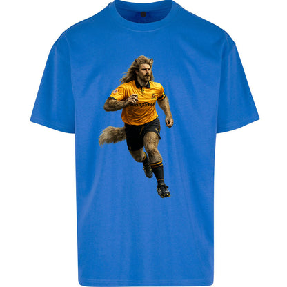 Retro The Wolf Wolves Football Oversized T Shirt