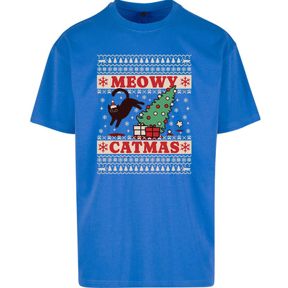 Christmas Cat Oversized T Shirt