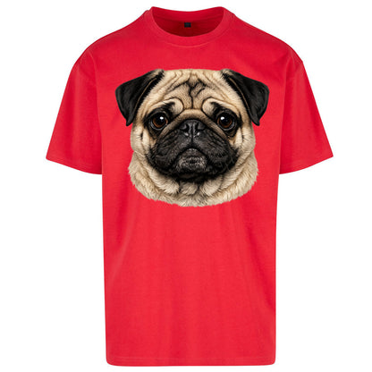 Pug Dog Face Oversized T Shirt