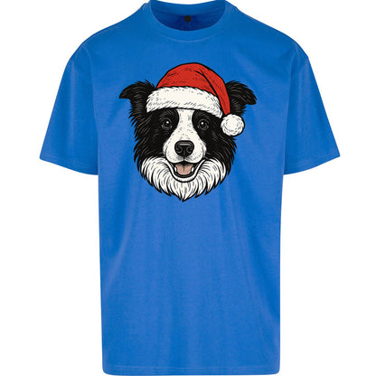 Border Collie Christmas Oversized T Shirt