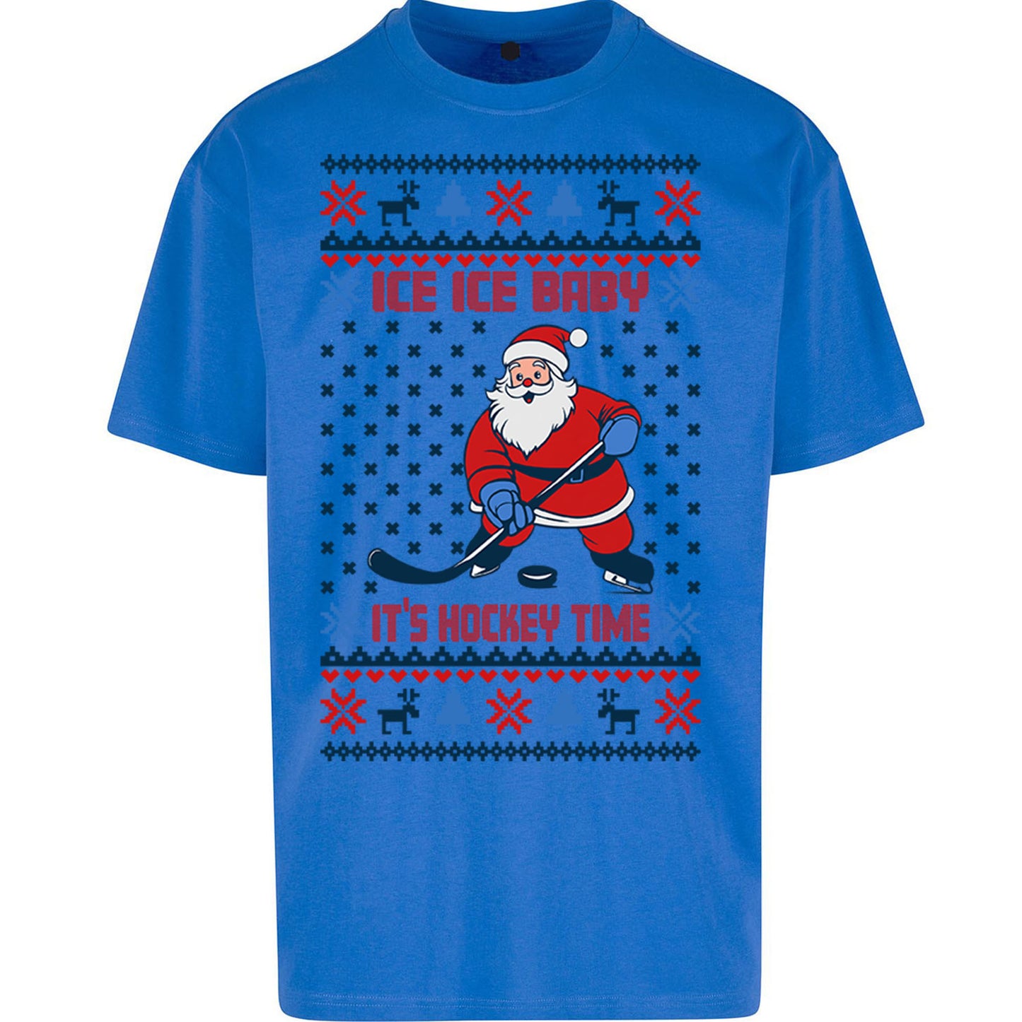 Hockey Christmas Oversized T Shirt