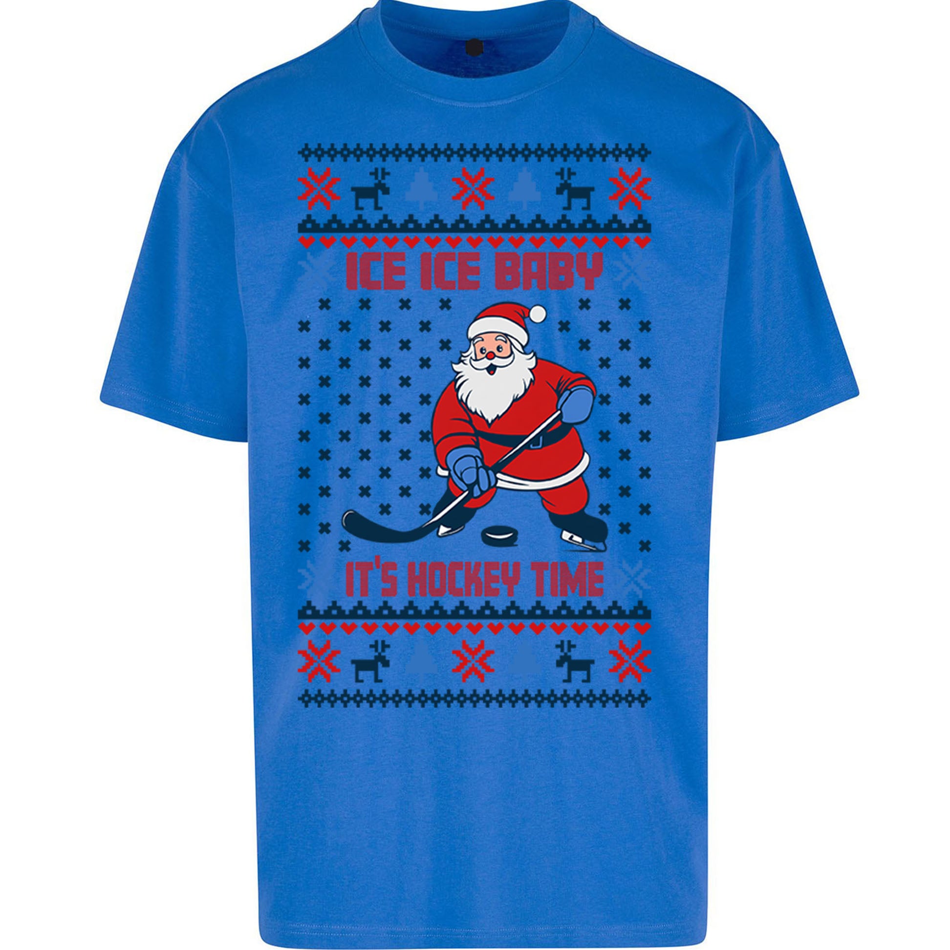 Hockey Christmas Oversized T Shirt
