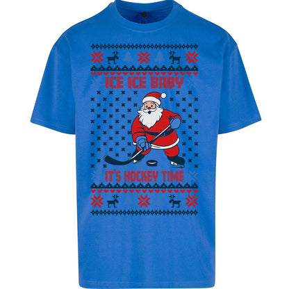 Hockey Christmas Oversized T Shirt