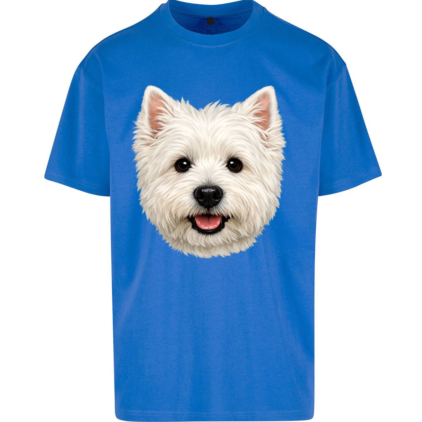 West Highland White Terrier Dog Face Oversized T Shirt