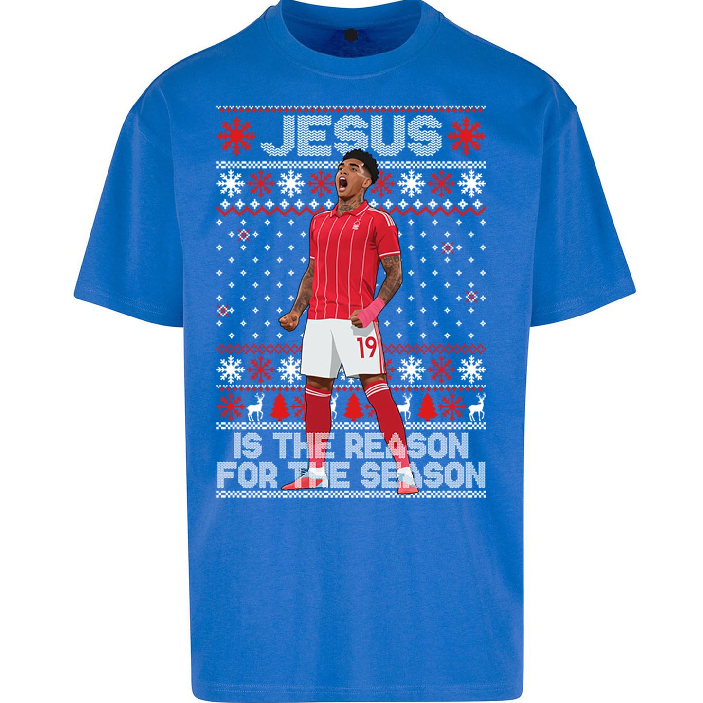 Nottm Forest FC Christmas Oversized T Shirt