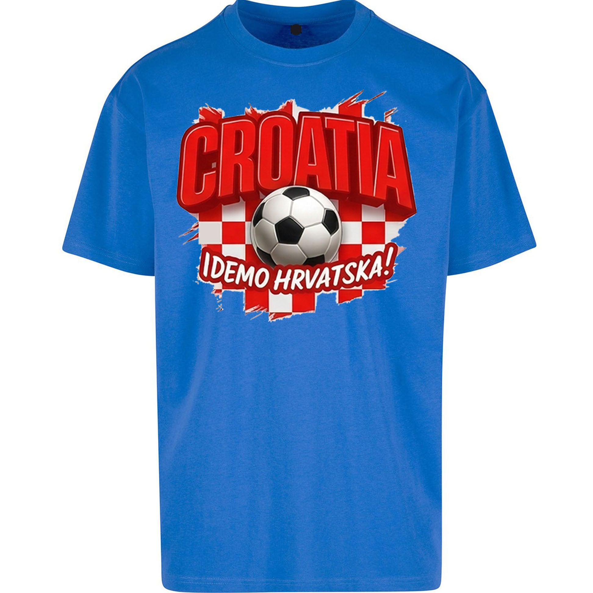 Croatia Retro World Cup Oversized T Shirt 