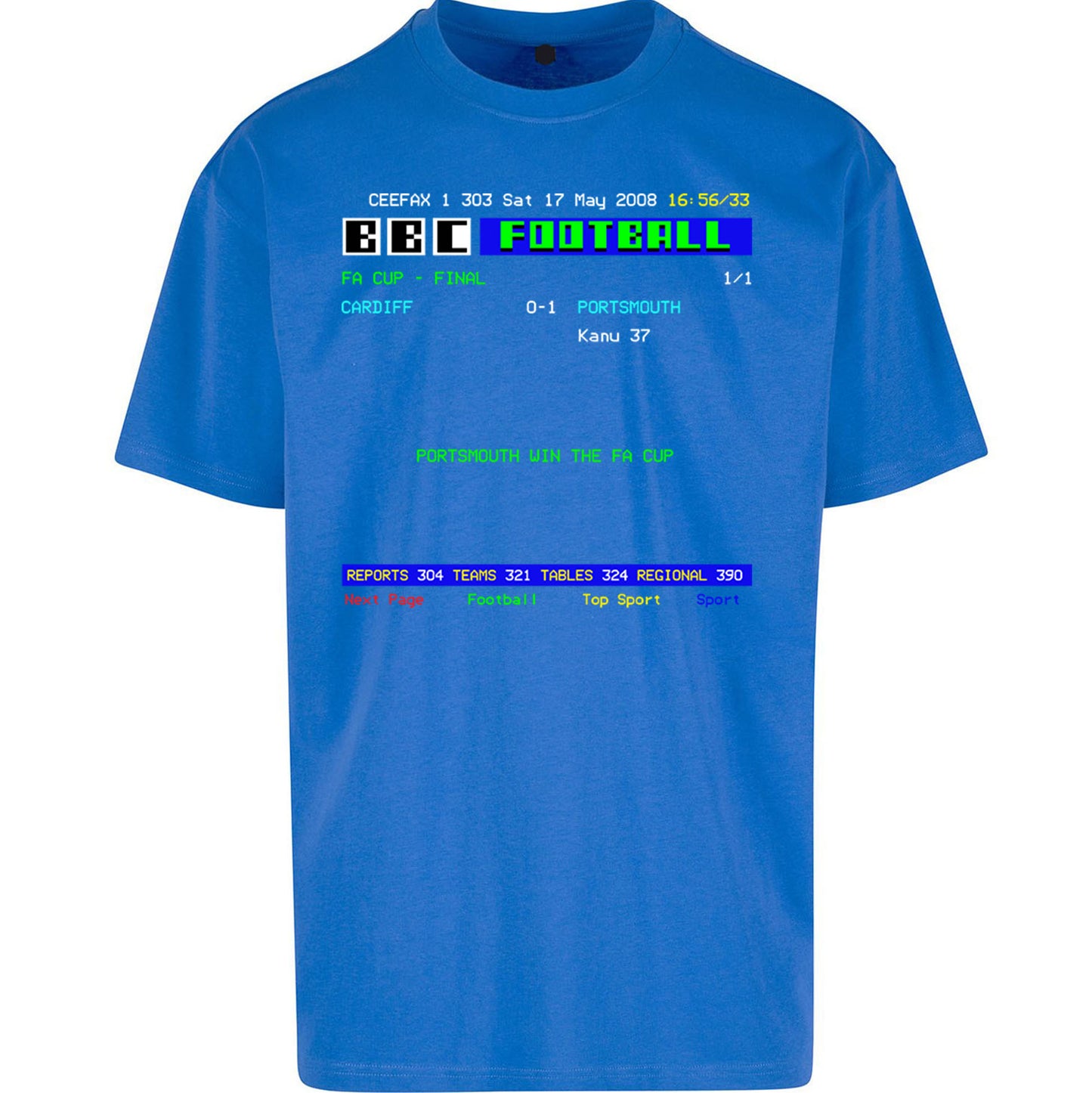 Portsmouth FA Cup Winners 2008 Oversized T Shirt