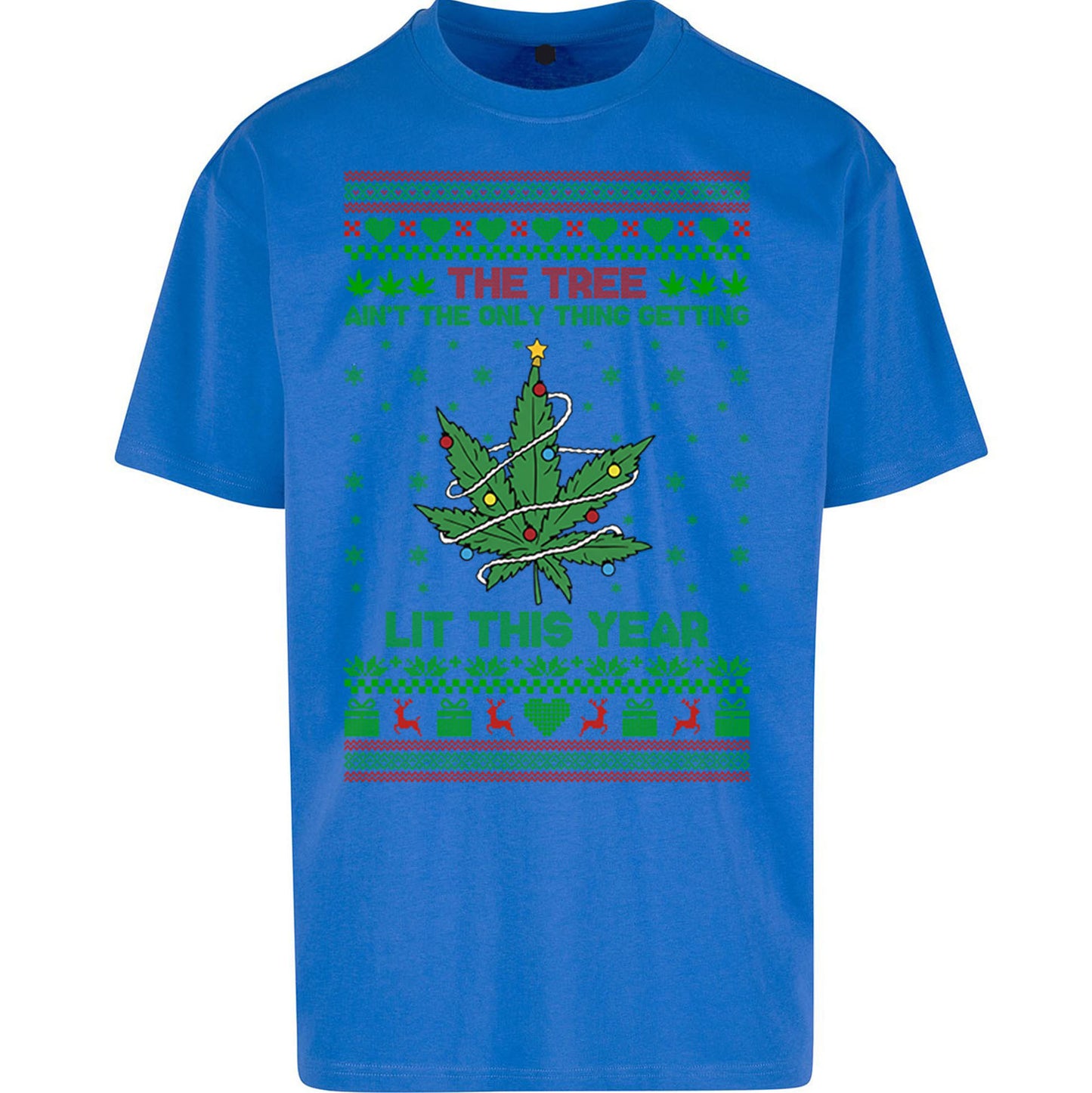 Cannabis Christmas Oversized T Shirt