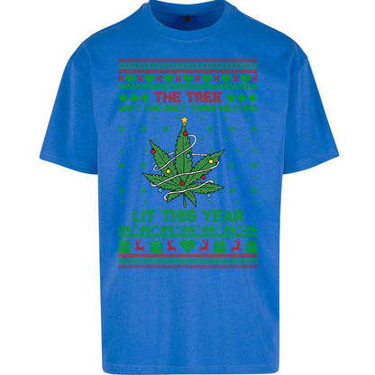 Cannabis Christmas Oversized T Shirt