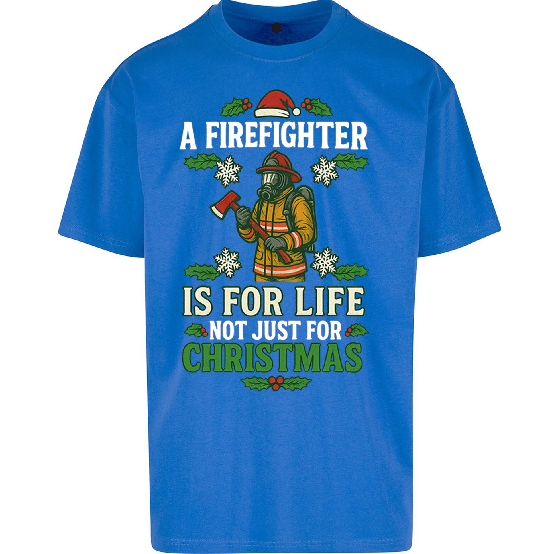 Firefighter Christmas Oversized T Shirt
