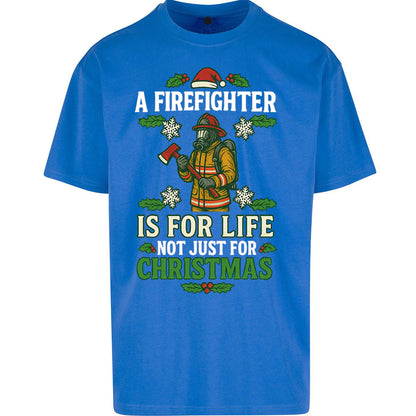 Firefighter Christmas Oversized T Shirt