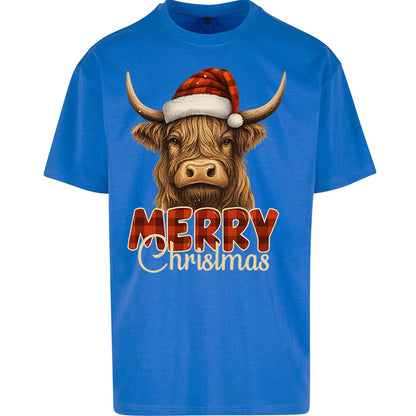Highland Cow Christmas Oversized T Shirt