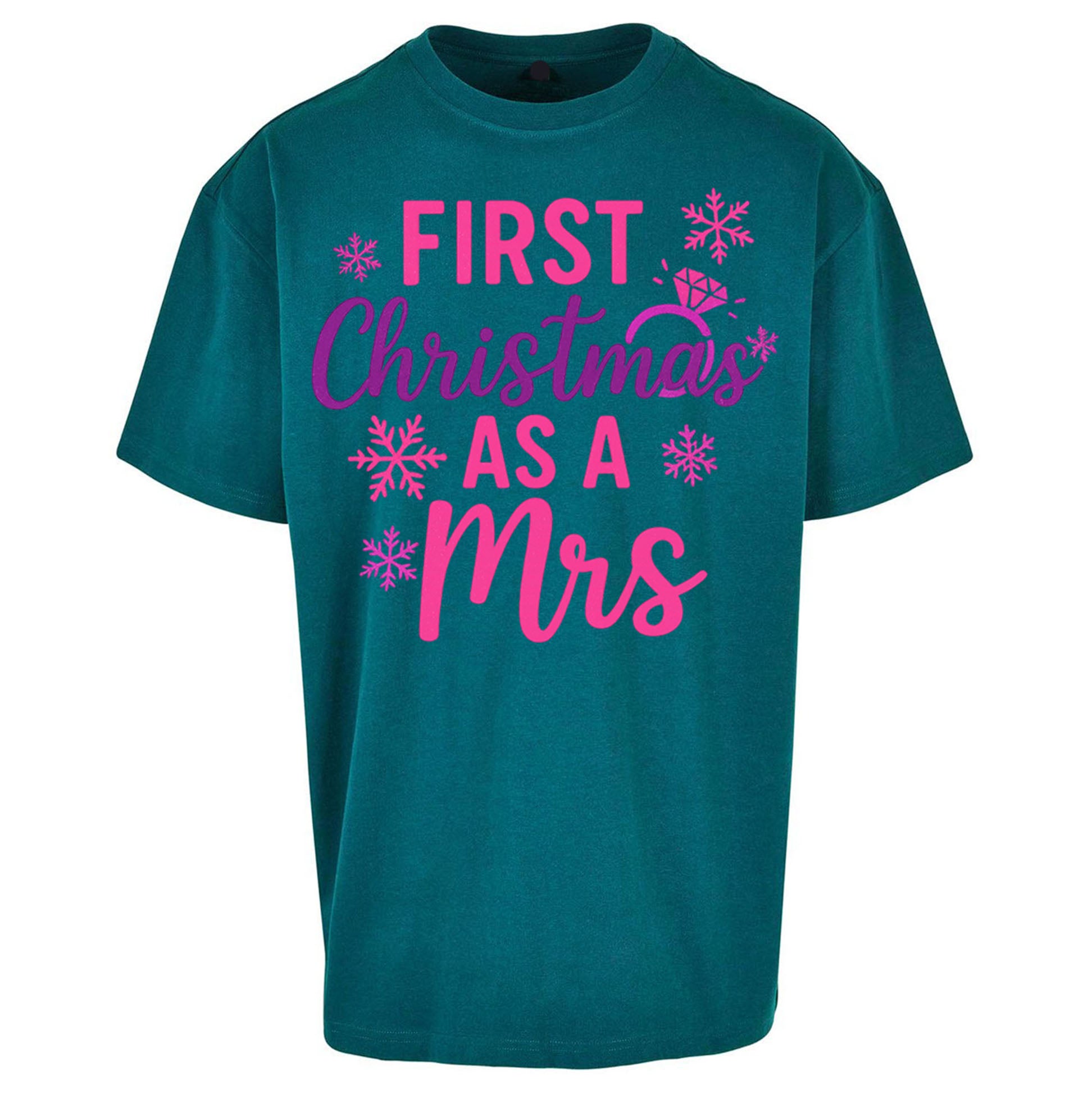 First Christmas As A Mrs Oversized T Shirt
