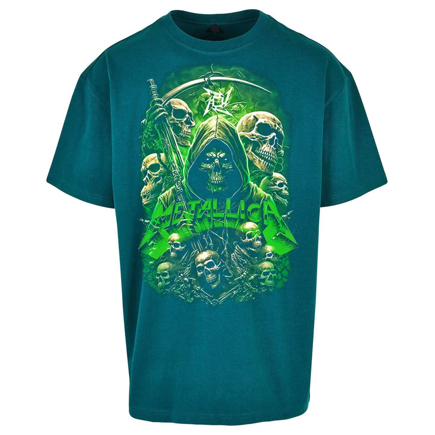 Metallica Green Skulls Oversized T Shirt