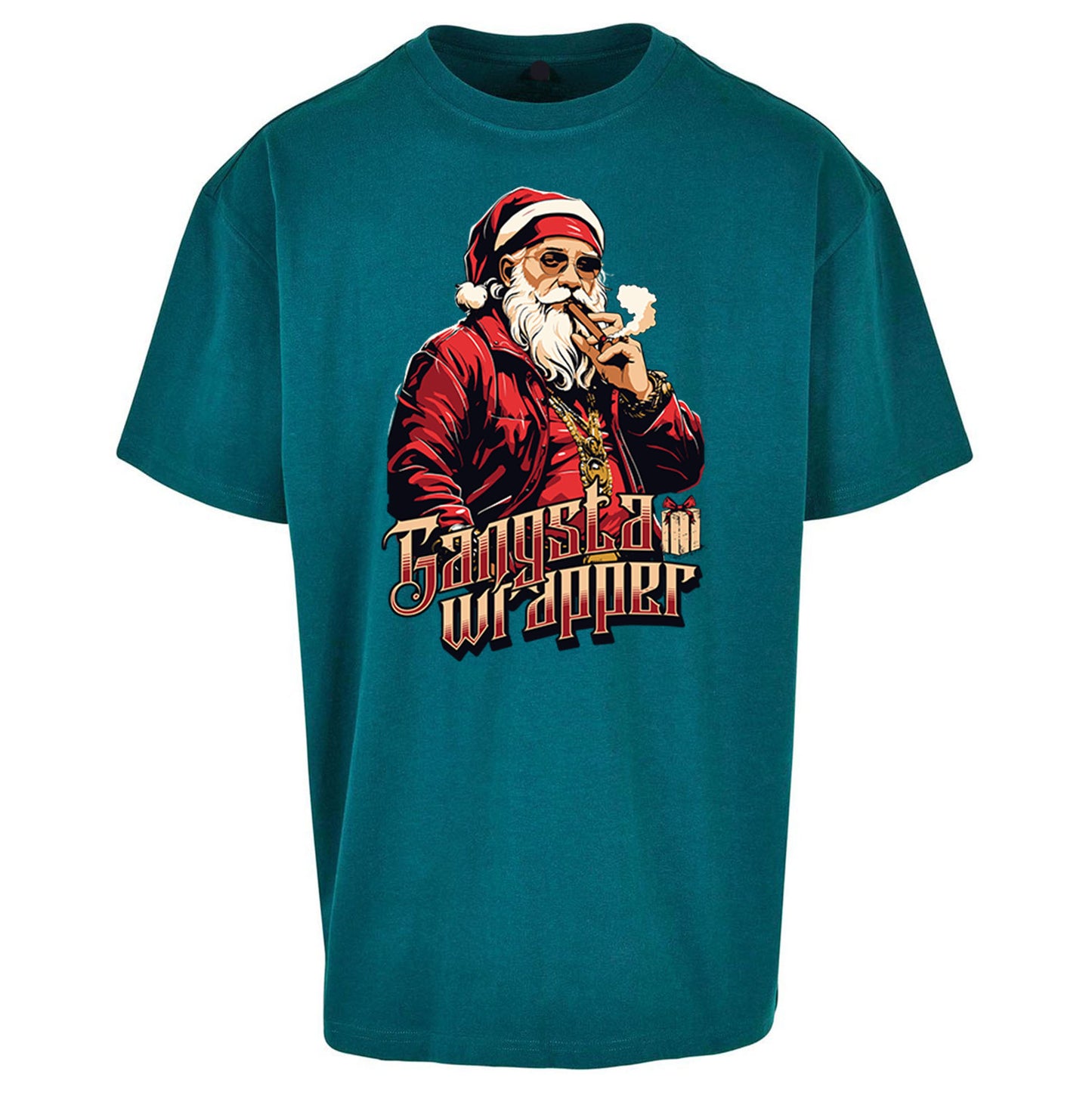 Santa Claus Gangster Oversized T Shirt