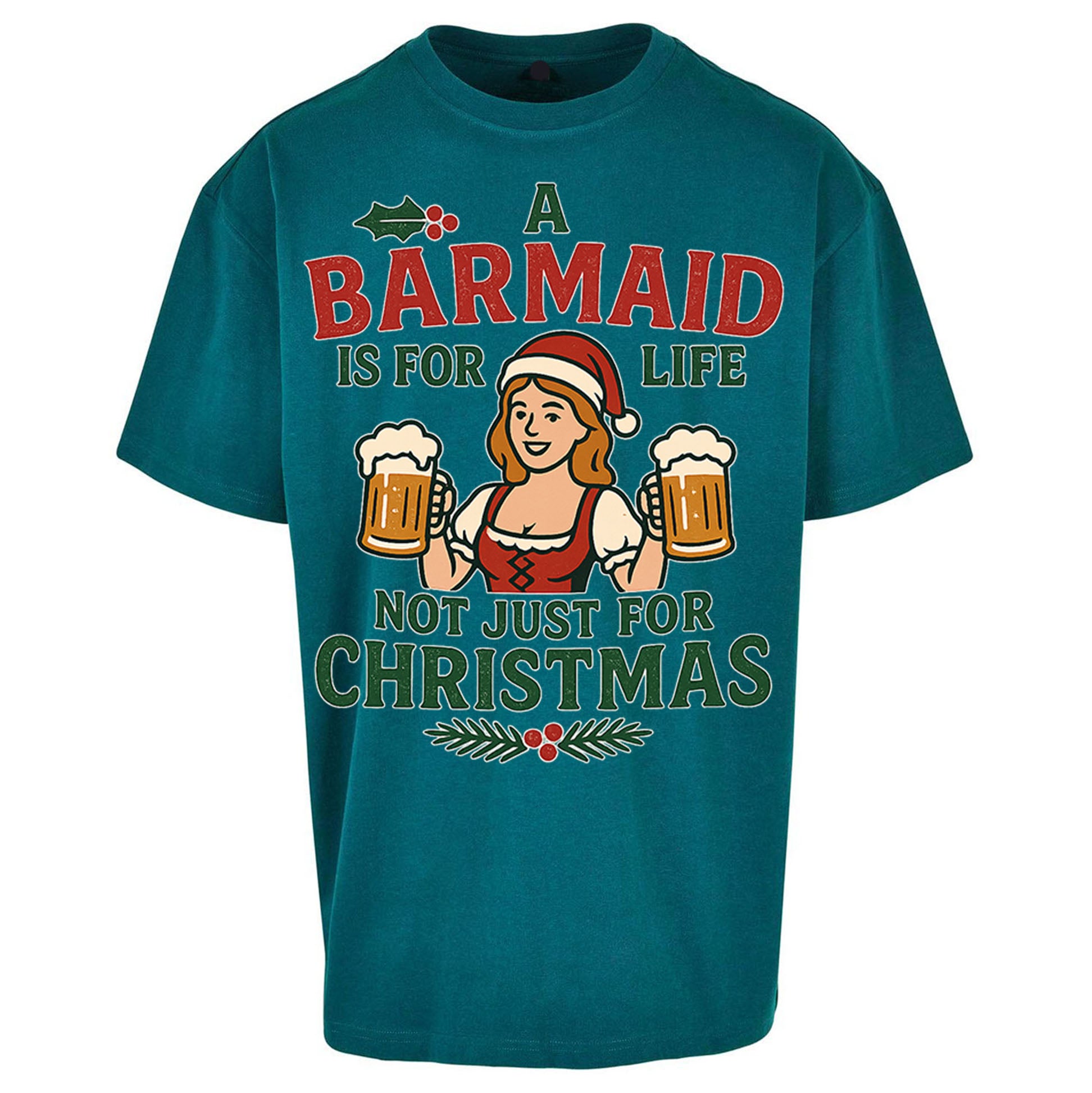 Barmaid Xmas Oversized T Shirt