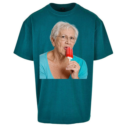 Grandma Licking Lollipop Seductively Oversized T Shirt
