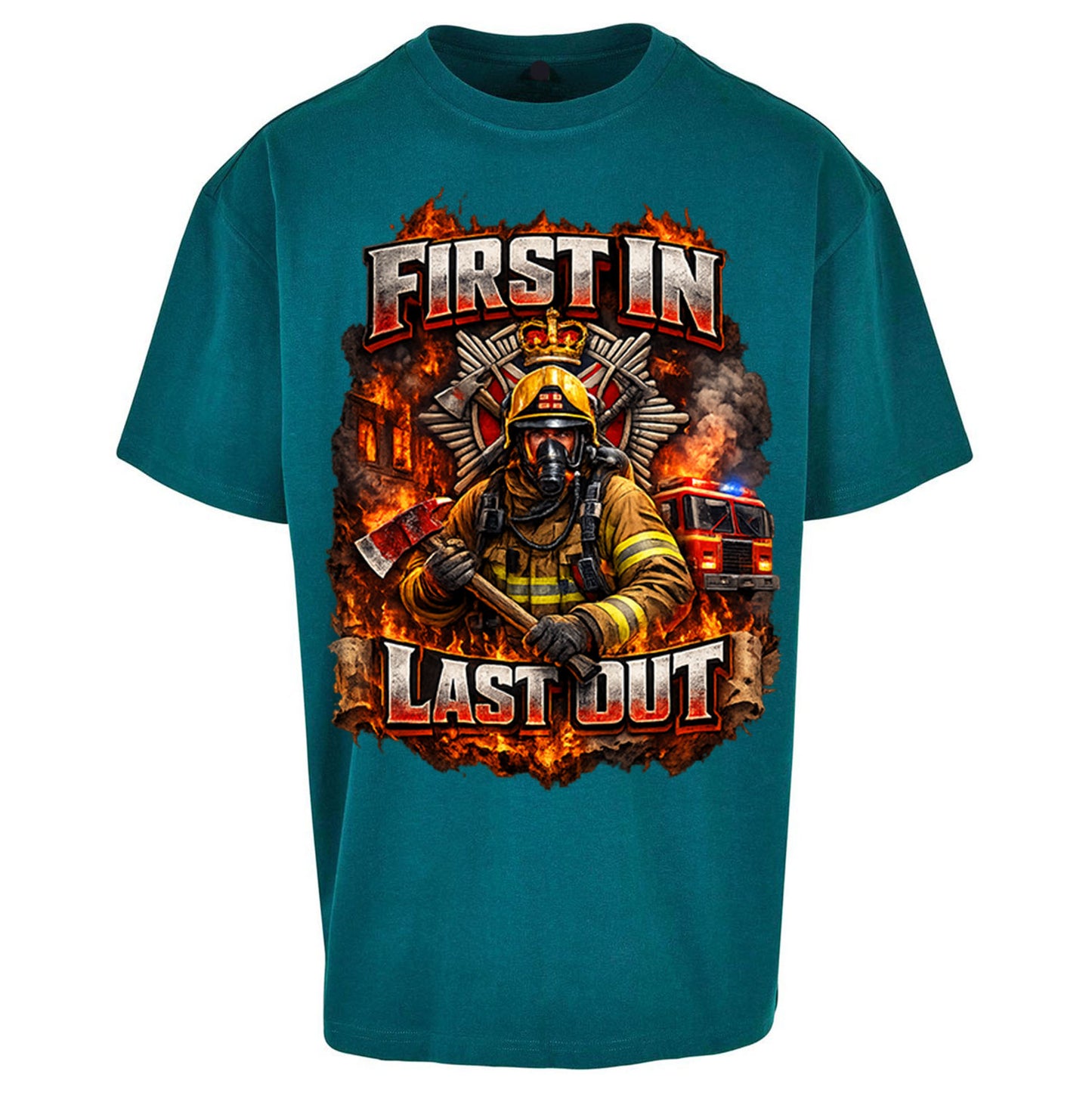 Firefighter First in Last Out Oversized T Shirt