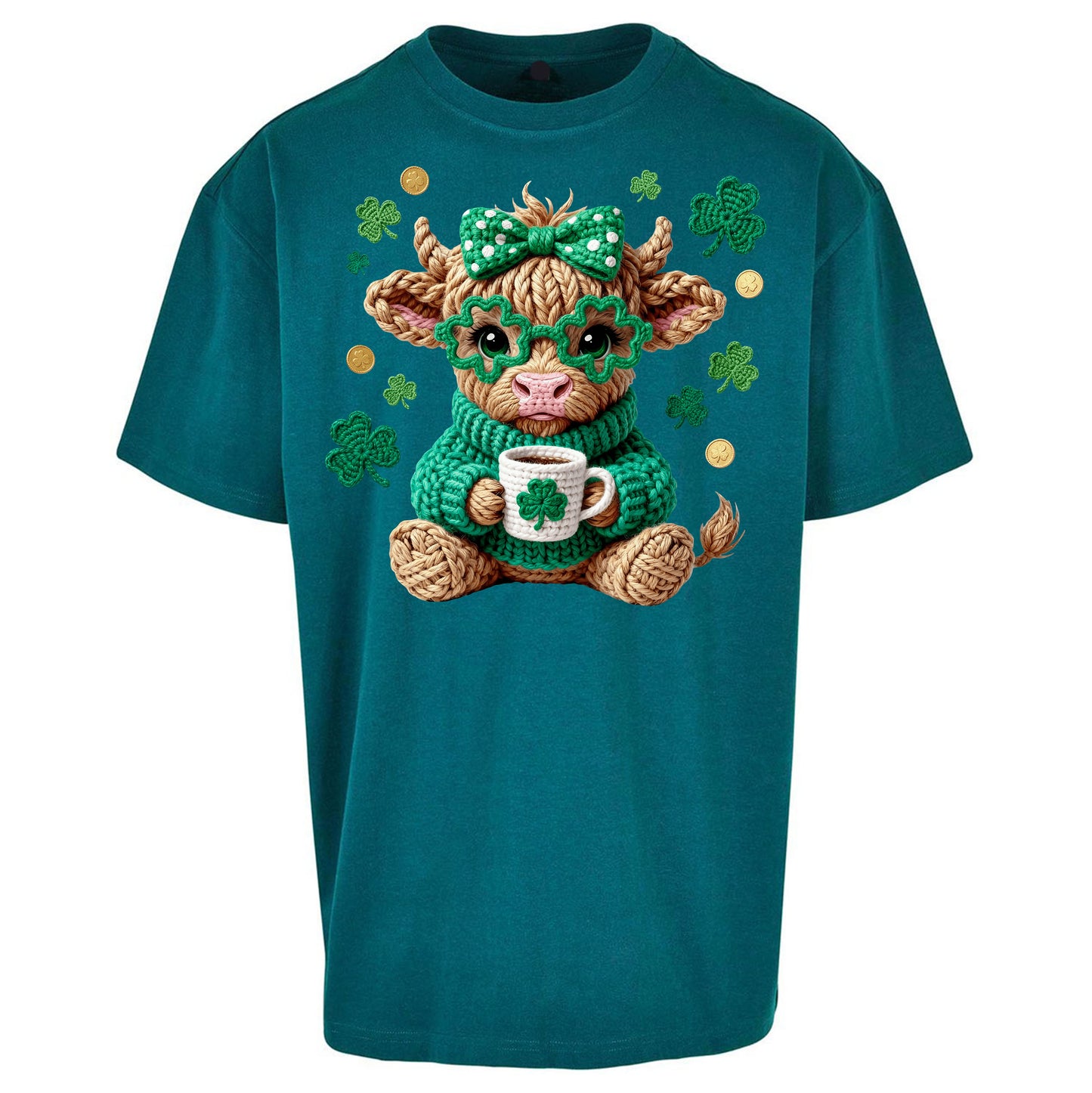 Cute Cow St Patrick Oversized T Shirt