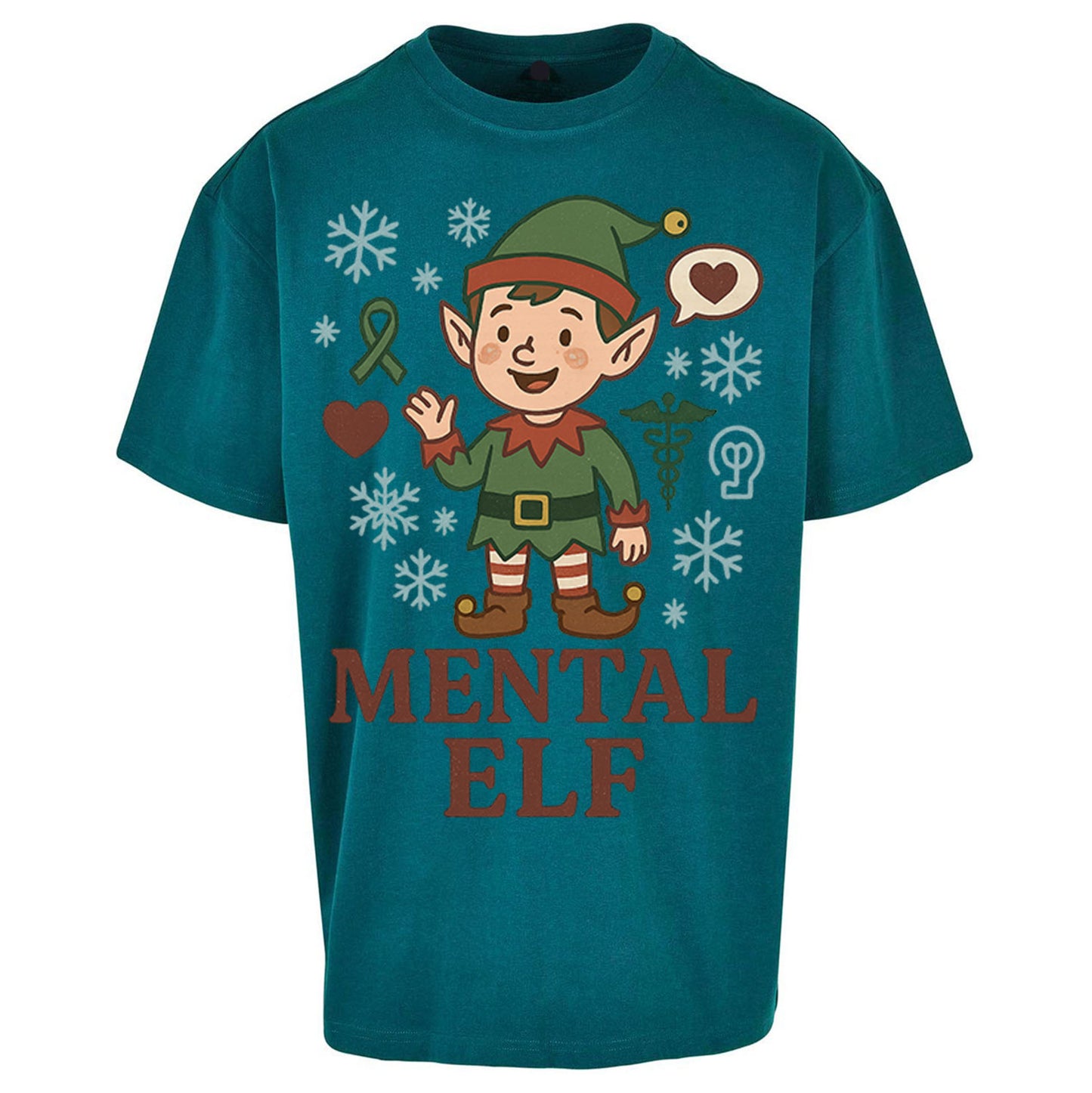 Mental Health Christmas Oversized T Shirt