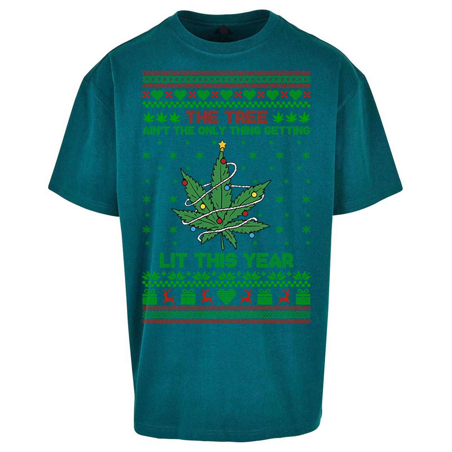 Cannabis Christmas Oversized T Shirt