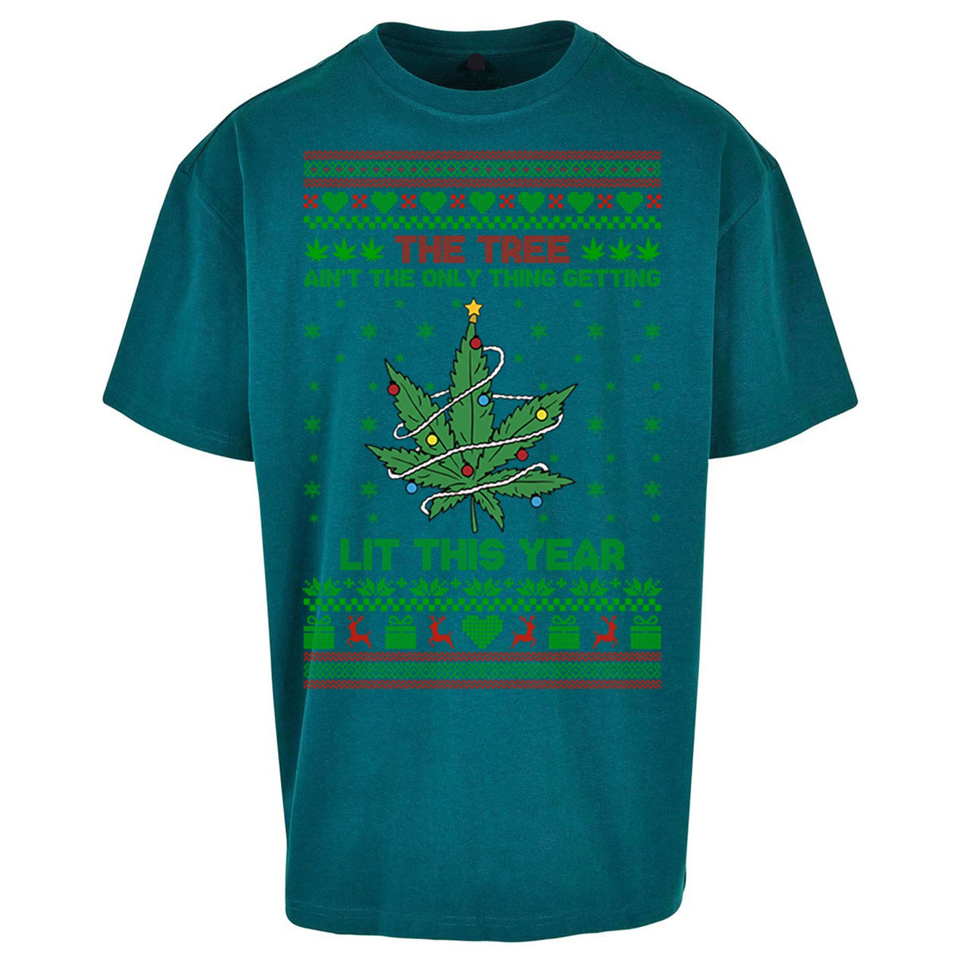Cannabis Christmas Oversized T Shirt