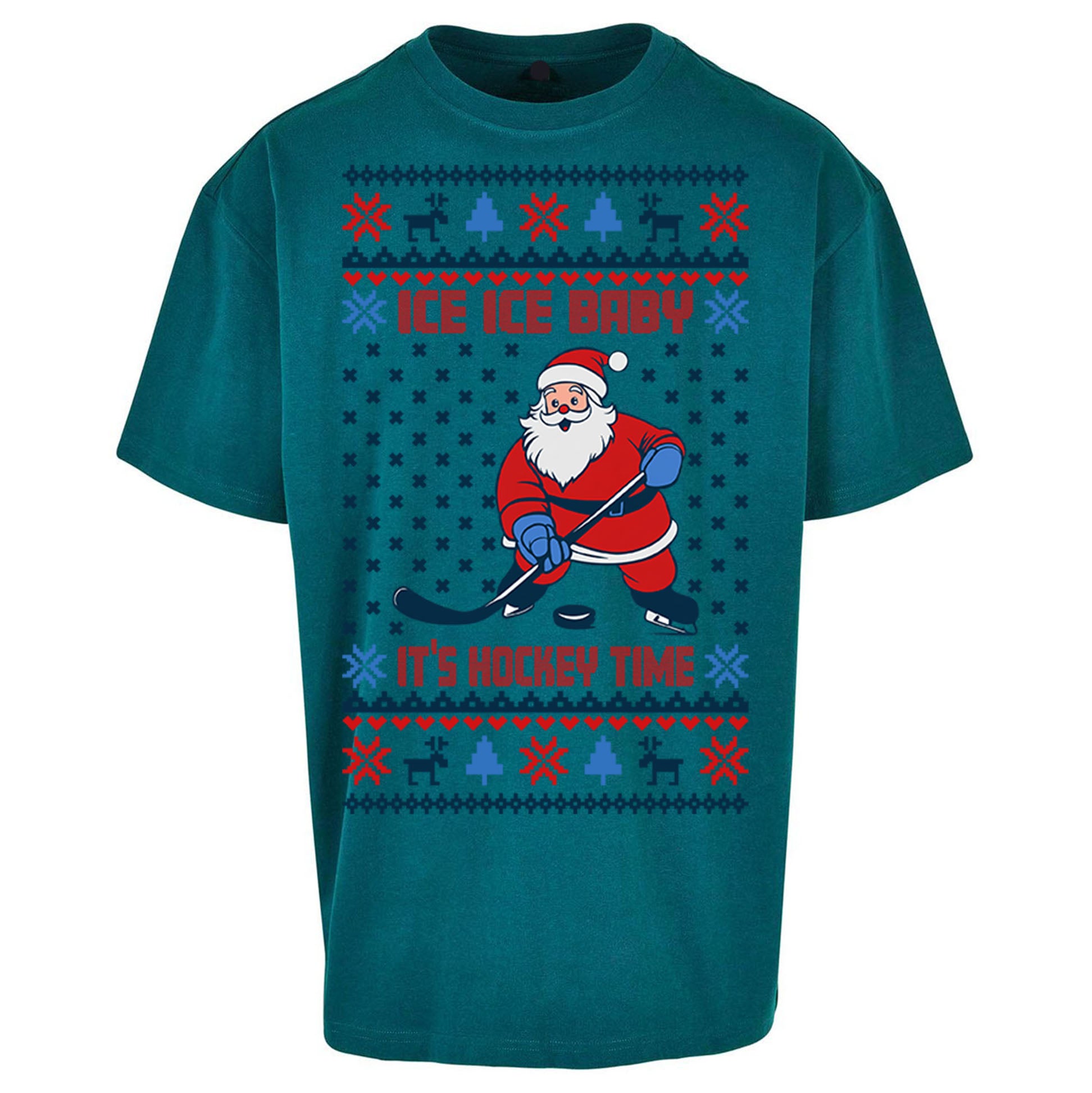 Hockey Christmas Oversized T Shirt