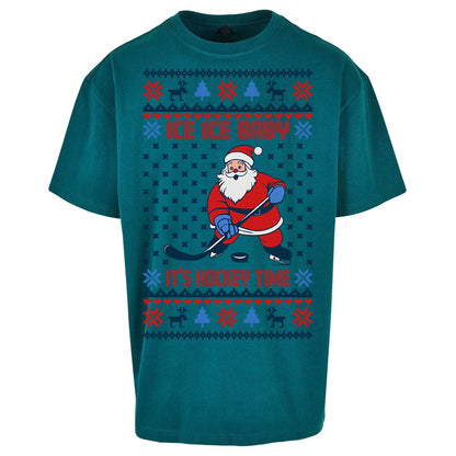 Hockey Christmas Oversized T Shirt