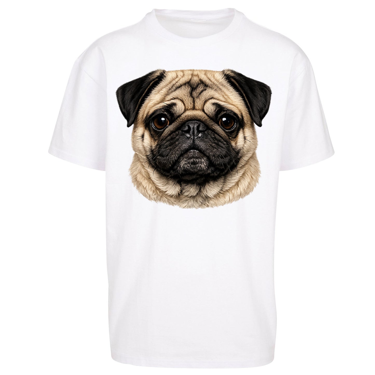 Pug Dog Face Oversized T Shirt