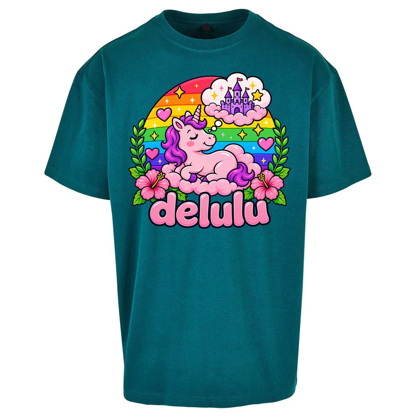 Delulu Unicorn Oversized T Shirt