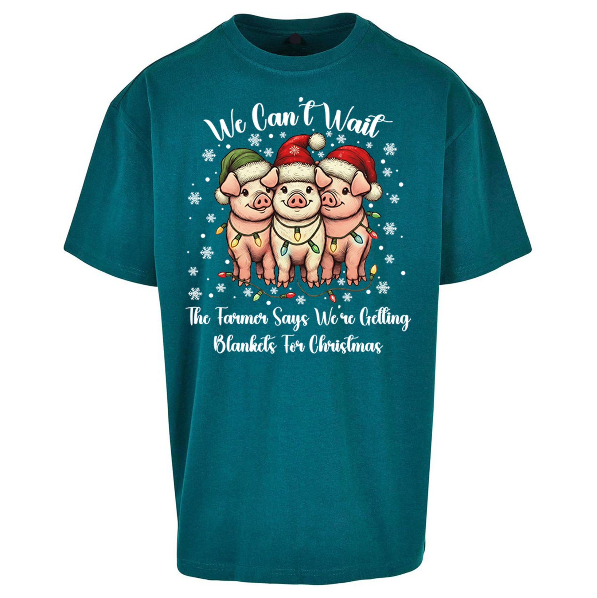 Three Pigs Christmas Oversized T Shirt