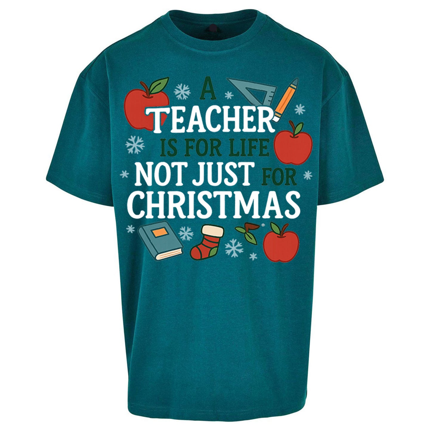Teacher Christmas Oversized T Shirt
