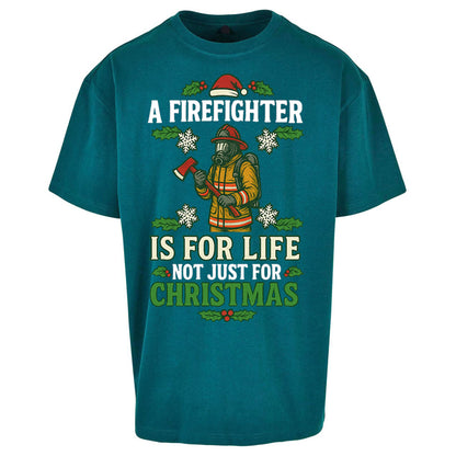 Firefighter Christmas Oversized T Shirt