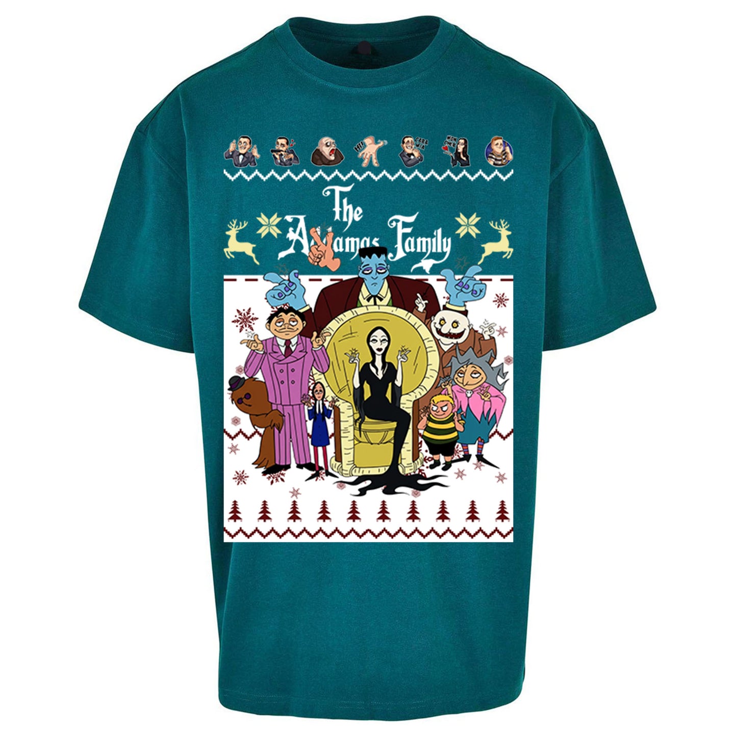 Scary Addams Christmas Oversized T Shirt