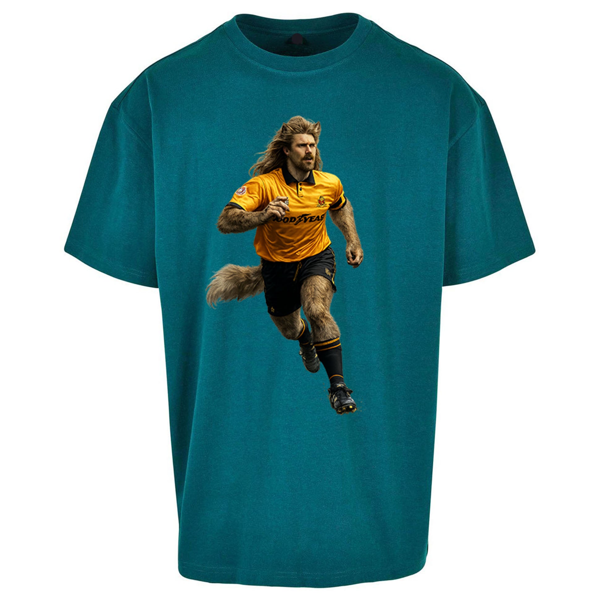 Retro The Wolf Wolves Football Oversized T Shirt