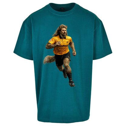 Retro The Wolf Wolves Football Oversized T Shirt