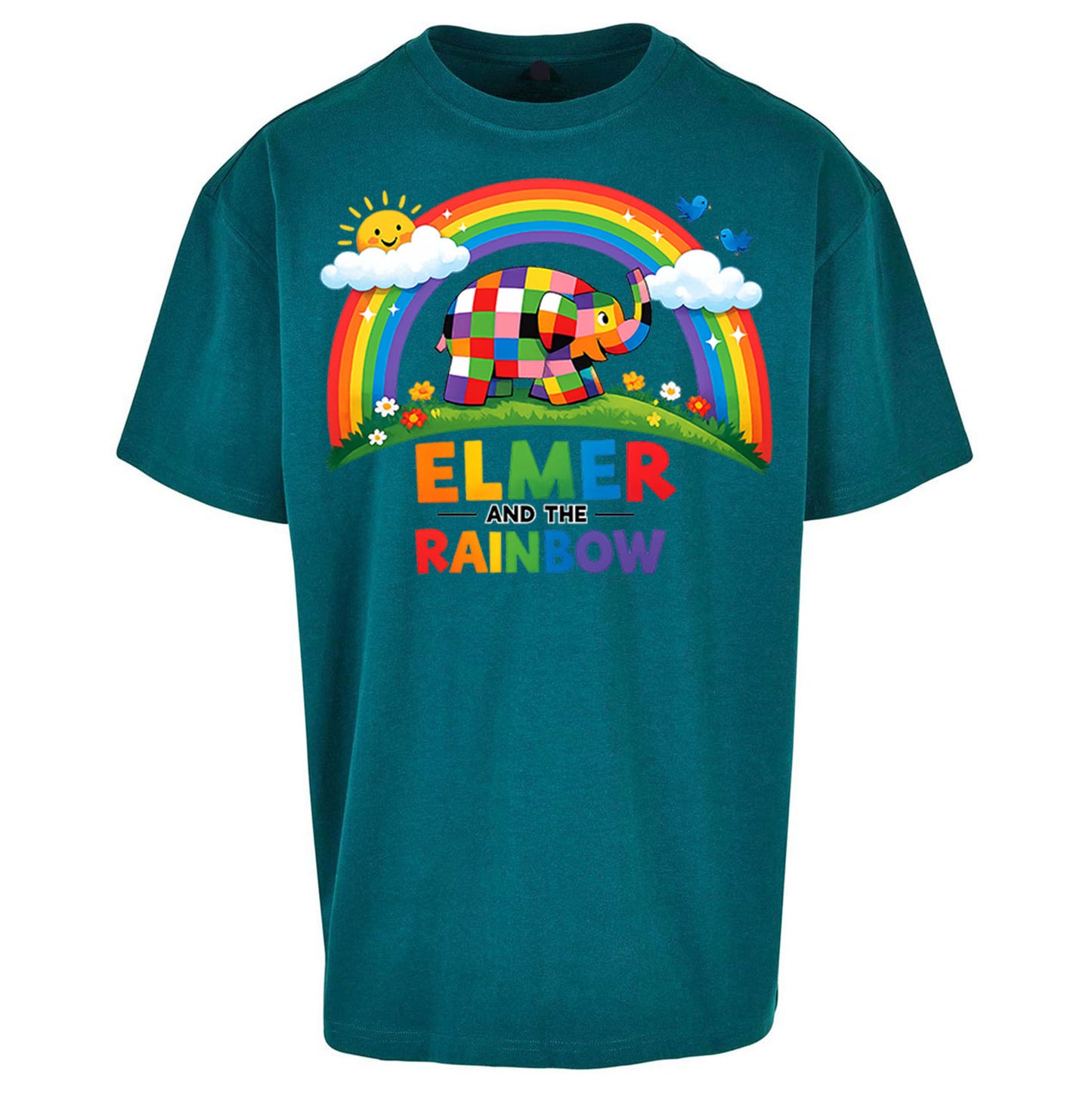 Elmer And The Rainbow Oversized T Shirt 